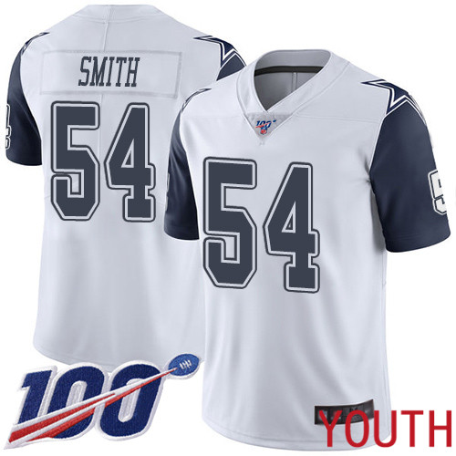 Youth Dallas Cowboys Limited White Jaylon Smith #54 100th Season Rush Vapor Untouchable NFL Jersey